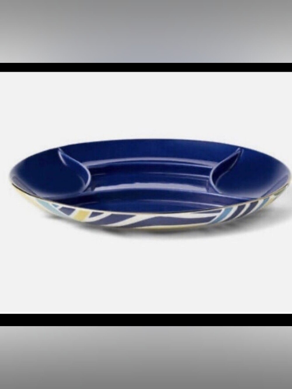 Tabitha Brown for Target Stoneware Ceramic Wave Divided Serve Plate Platter
